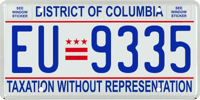 DC license plate EU9335