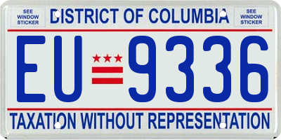 DC license plate EU9336
