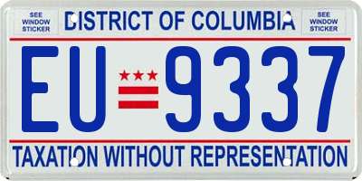 DC license plate EU9337
