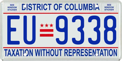 DC license plate EU9338