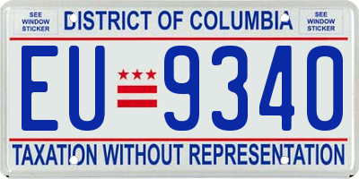 DC license plate EU9340