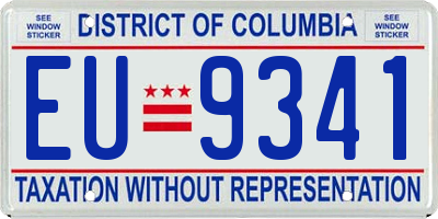 DC license plate EU9341