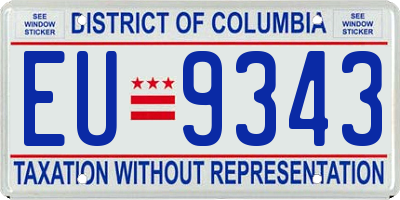 DC license plate EU9343