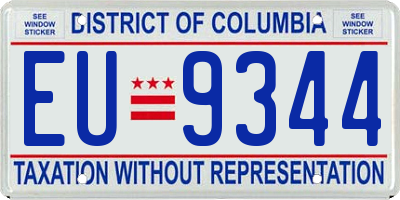 DC license plate EU9344
