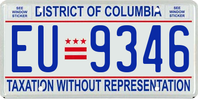 DC license plate EU9346