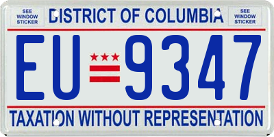 DC license plate EU9347