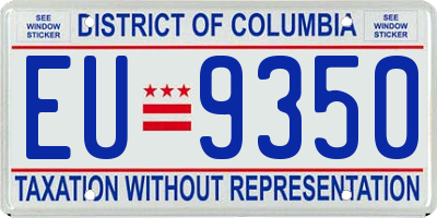 DC license plate EU9350