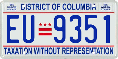 DC license plate EU9351