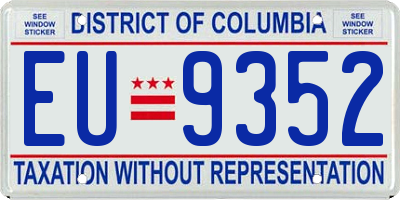 DC license plate EU9352