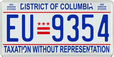 DC license plate EU9354