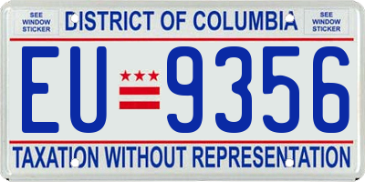 DC license plate EU9356