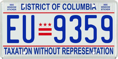 DC license plate EU9359