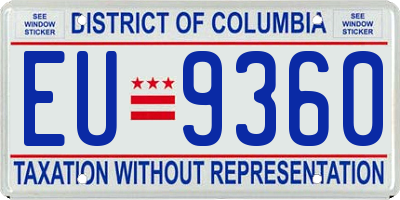 DC license plate EU9360