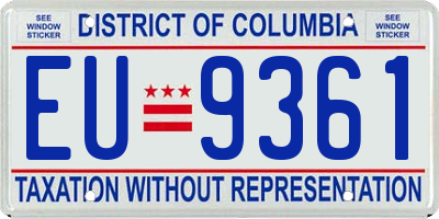 DC license plate EU9361