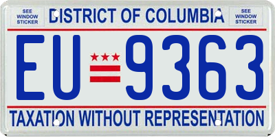 DC license plate EU9363