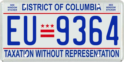 DC license plate EU9364