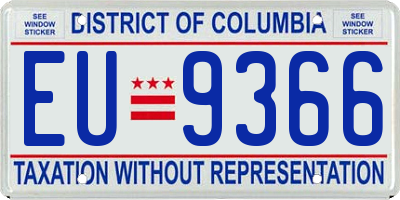 DC license plate EU9366