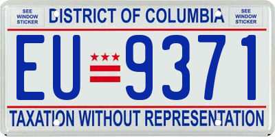 DC license plate EU9371