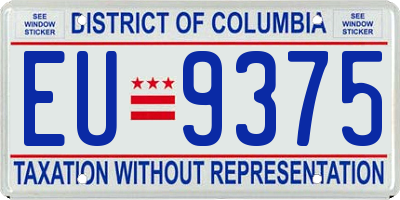 DC license plate EU9375
