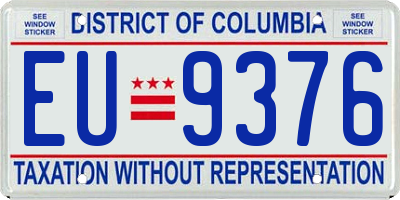 DC license plate EU9376