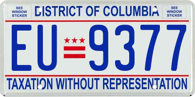 DC license plate EU9377