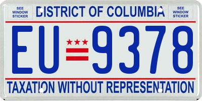DC license plate EU9378