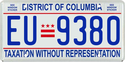 DC license plate EU9380