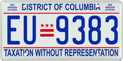 DC license plate EU9383