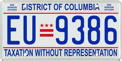DC license plate EU9386