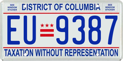 DC license plate EU9387