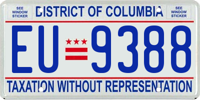 DC license plate EU9388