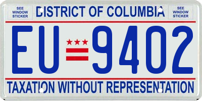 DC license plate EU9402