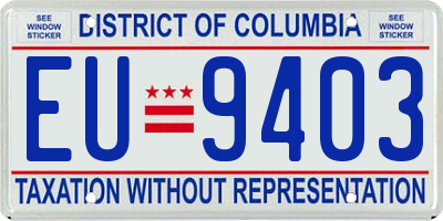 DC license plate EU9403