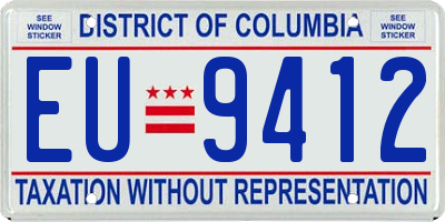 DC license plate EU9412