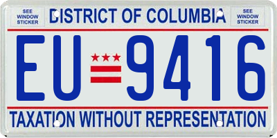 DC license plate EU9416
