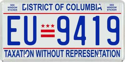 DC license plate EU9419