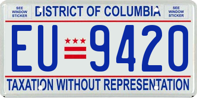 DC license plate EU9420