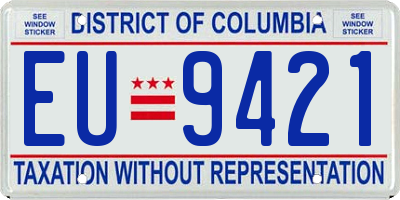 DC license plate EU9421