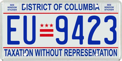 DC license plate EU9423