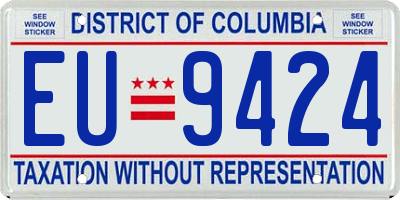 DC license plate EU9424