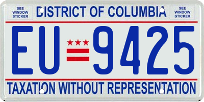 DC license plate EU9425