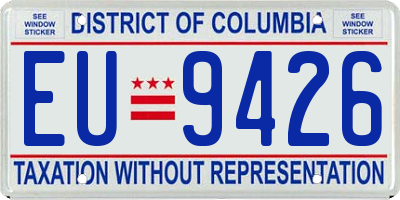 DC license plate EU9426