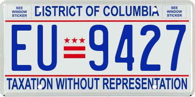 DC license plate EU9427