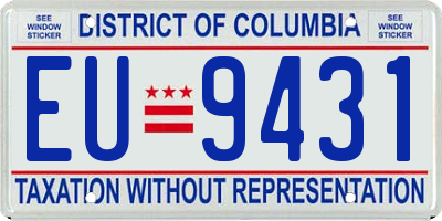 DC license plate EU9431