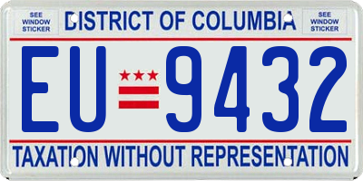 DC license plate EU9432