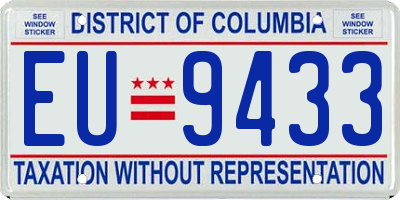 DC license plate EU9433