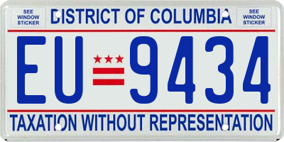DC license plate EU9434