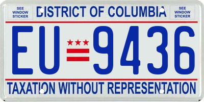 DC license plate EU9436