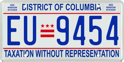 DC license plate EU9454