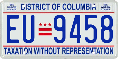 DC license plate EU9458